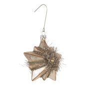 Set 6 ornamente brad Craciun sticla argintie aurie 10x8x9 cm