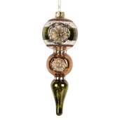 Ornament brad Craciun sticla multicora Ø 6x17 cm