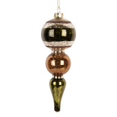 Ornament brad Craciun sticla multicora Ø 6x17 cm