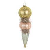 Ornament brad Craciun sticla multicolora Ø 6x18 cm