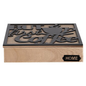 Cutie depozitare cafea lemn 24x24x5 cm