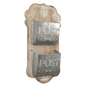 Decoratiune perete lemn metal 26x10x53 cm