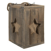 Suport lumanare lemn maro 19x19x28 cm