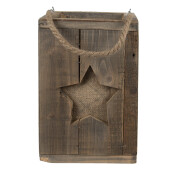 Suport lumanare lemn maro 19x19x28 cm