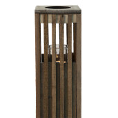 Set 2 suporturi lumanari lemn maro 14x14x54 cm
