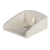 Suport servetele mdf alb antichizat 20x20x10 cm