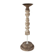 Sfesnic lemn metal alb maro 17x51 cm