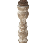 Sfesnic lemn metal alb maro 17x51 cm