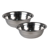 Bol dublu hranire animale inox lemn alb 40x22x18 cm, 2x500 ml
