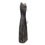 Figurina Pisicuta lemn negru 11x6x31 cm