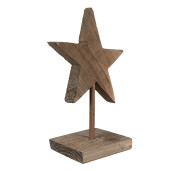 Decoratiune Steluta lemn maro 15x8x21 cm