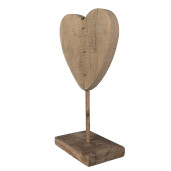 Decoratiune Inimioara lemn maro 15x8x27 cm