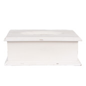 Cutie servetele lemn alb negru 28x16x10 cm