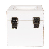 Cutie ceai lemn alb negru 12x12x12 cm