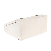 Cutie ceai lemn sticla alb negru 18x16x9 cm