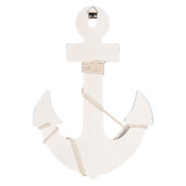 Ancora decorativa lemn albastru alb 22x5x33 cm