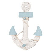 Ancora decorativa lemn albastru alb 22x5x33 cm