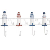 Cuier perete lemn metal multicolor 54x4x17 cm