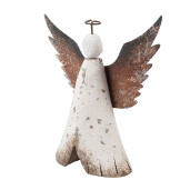 Inger lemn alb metal maro 14x4x15 cm
