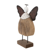 Inger lemn alb metal maro 20x6x25 cm