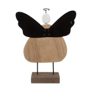 Inger lemn alb metal maro 20x6x25 cm