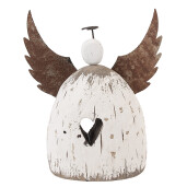 Inger lemn alb metal maro 19x6x21 cm