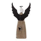 Inger lemn alb metal maro 9x4x18 cm