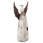 Inger lemn alb metal maro 9x4x18 cm