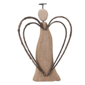Inger lemn metal maro 12x3x18 cm