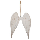 Decoratiune Aripi Inger lemn alb maro 21x3x28 cm