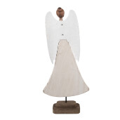 Figurina Inger lemn alb maro 19x6x42 cm