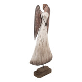 Figurina Inger lemn alb maro 19x6x42 cm