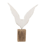 Decoratiune Aripi Inger lemn maro alb 26x5x33 cm