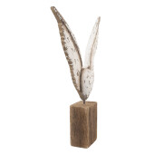 Decoratiune Aripi Inger lemn maro alb 26x5x33 cm