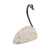 Figurina Lebada lemn metal 17x8x19 cm