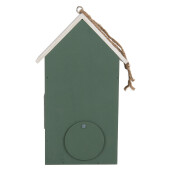 Casuta Pasari lemn verde alb 15x10x22 cm