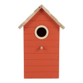 Casuta Pasari lemn rosu natur 15x10x22 cm