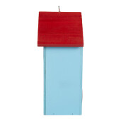 Casuta Pasari lemn rosu albastru verde decor Trandafiri 15x10x22 cm
