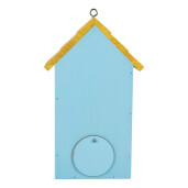 Casuta Pasari lemn multicolor decor Flori 15x10x22 cm