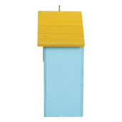 Casuta Pasari lemn multicolor decor Flori 15x10x22 cm