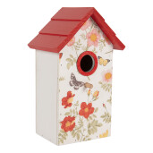 Casuta Pasari lemn decor Lacramioare si Flori 15x10x22 cm
