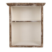 Raft perete lemn alb vintage 36x15x43 cm