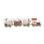 Trenulet Craciun lemn multicolor 27x4x8 cm