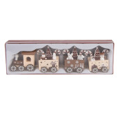 Trenulet Craciun lemn multicolor 27x4x8 cm