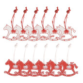 Set 12 ornamente brad Caluti lemn alb rosu 13x13x1 cm (12)