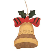 Ornament brad Craciun clopotel multicolor 8x1x12 cm