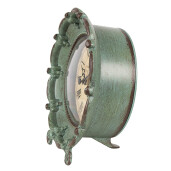 Ceas masa fier vintage verde maro 15x7x16 cm