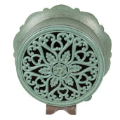 Ceas masa fier vintage verde maro 15x7x16 cm