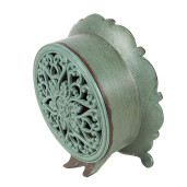 Ceas masa fier vintage verde maro 15x7x16 cm