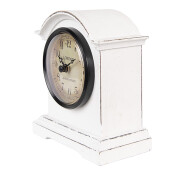 Ceas masa lemn alb vintage maro 13x7x14 cm